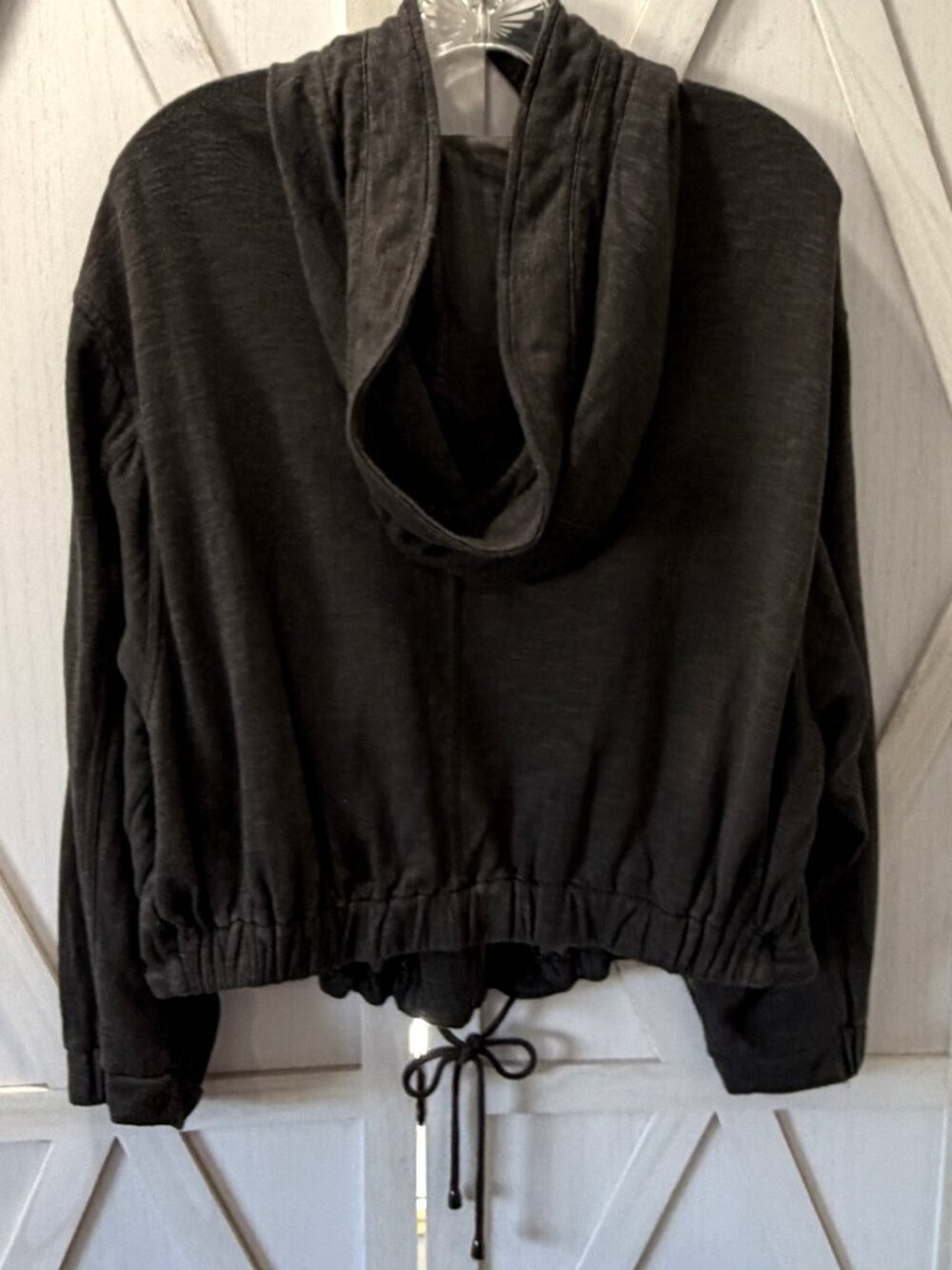 Free People Charcoal Gray Slouchy Zip-Up Hoodie XS - Picture 2 of 7